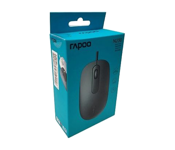 Rapoo N200 Wired Optical Mouse - Black 18548 - Zoom Image 3