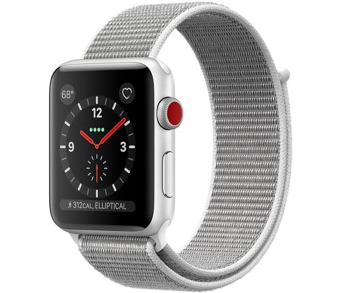 Apple Watch MQK52 Series 3 - 42mm Aluminum Case with GPS+Cellular Seashell Sport Loop, Silver - Zoom Image 1