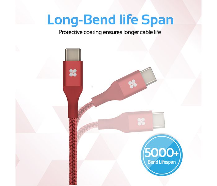 Promate UniLink-LTC USB Type-C OTG Cable with Lightning Connector - Red - Zoom Image 5