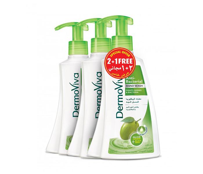 Dermoviva 200ML Anti-Bacterial Hand Wash - 2+1 Pack - Zoom Image