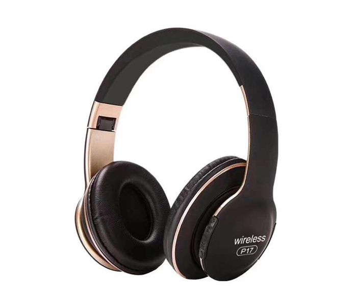 P17 Wireless Bluetooth Extra Bass Over Ear Headphones - Black - Zoom Image 2