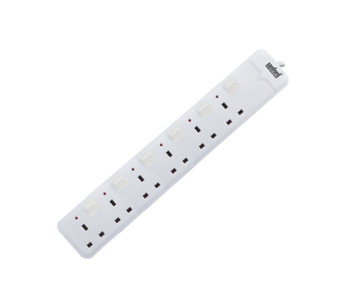 Sanford SF10121ES 6 Way Extension Socket - White - Zoom Image