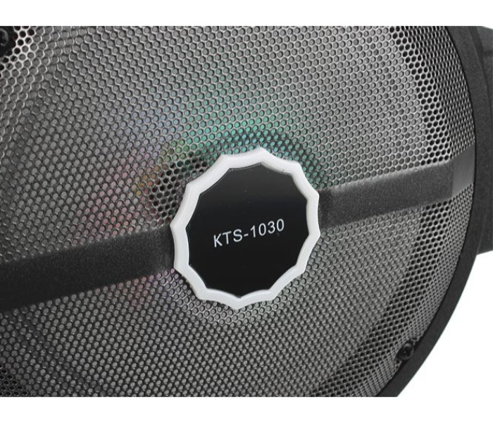 DJ Party Heavy Duty Superb Bass Outdoor Stereo Wireless Bluetooth Speaker with Karaoke Mic, FM Radio, Micro SD and USB Slot KTS-1030 Black - Zoom Image 3