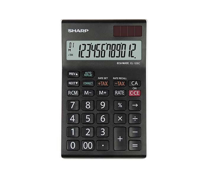 Sharp EL-128C-WH 12 Digits Display Desktop Calculator - White - Zoom Image 1