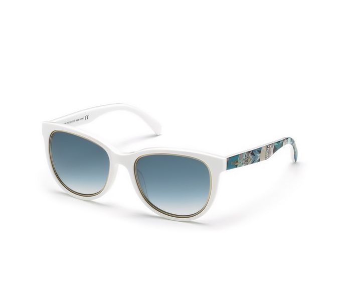 Emilio Pucci EP27 21P Rectangular White Frame & Blue Mirrored Sunglasses for Unisex - Zoom Image 2