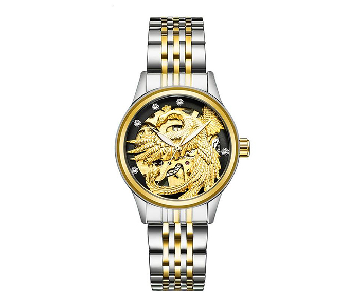 Tevise 9006-2 Eagle Women's Luxury Mechanical Watch - Gold & Black - Zoom Image