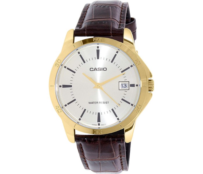 Casio MTP-V004GL-7ADF Mens Analog Watch White and Brown - Zoom Image 3