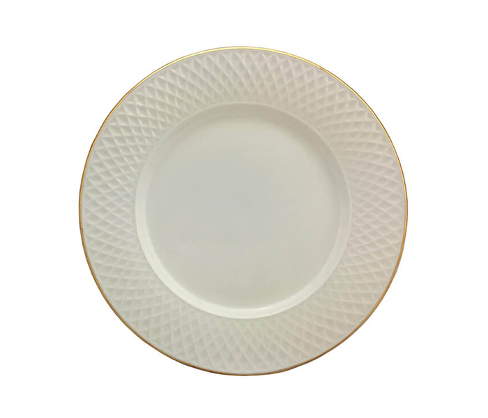 Qualitier QA-IP-3301 17.5 CM E.Clat Gold Border B & B Plate - White - Zoom Image