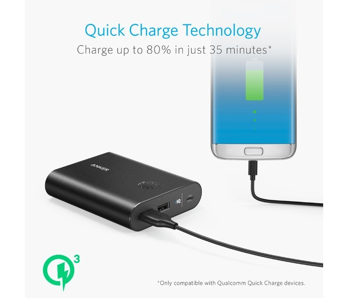 Anker A1316 Powercore Plus 13400 mAh Quick Charger Power Bank Black - Zoom Image 4