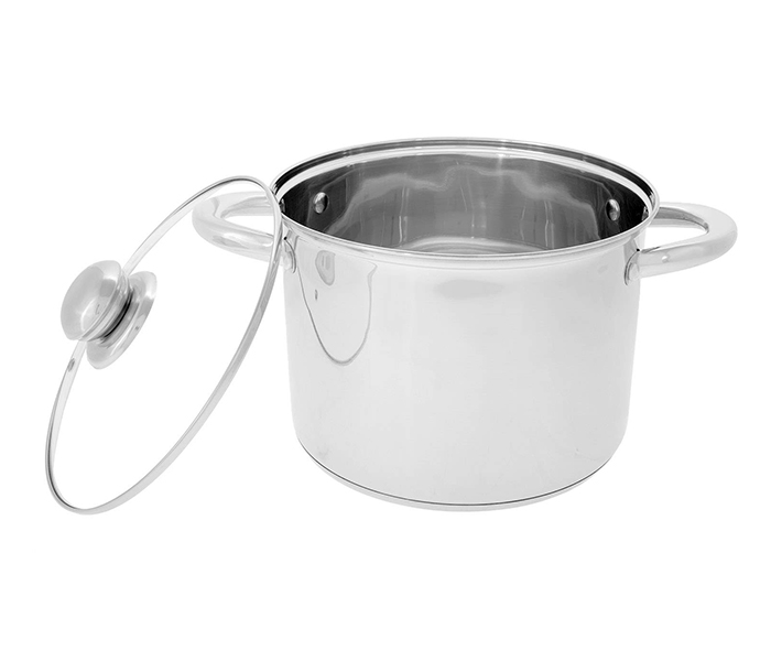 Royalford RFU9098 10 Litre Stainless Steel Stockpot with Glass Lid - Silver - Zoom Image 1