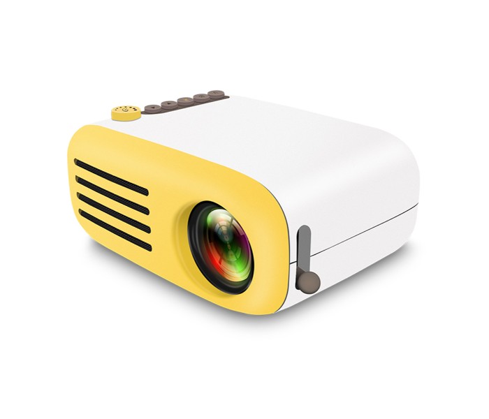 BSNL A5 Mini LCD Projector with 1080P 60" Home Theater LED Video Projection Machine 400 Lumens Built-in Speaker 1300mAh V5481US White and Yellow - Zoom Image 7