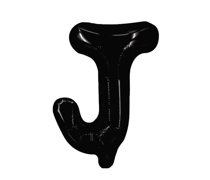 Party Time J-BK-803379 Letter J 16 Inch Foil Balloon Black - Zoom Image