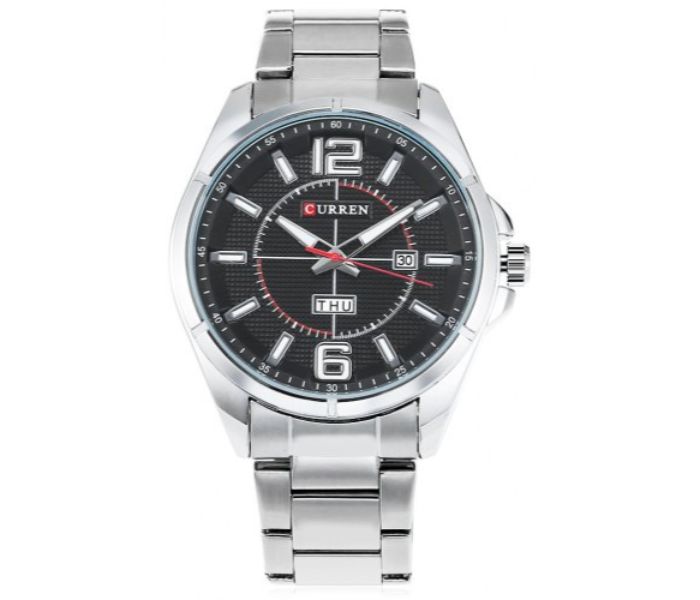 Curren 8271 Analog Quartz Watch For Men Silver and Black - Zoom Image 2