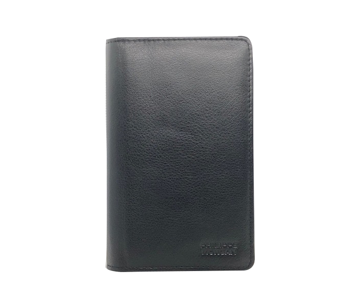 Philippe Morgan PM008 Men Leather Bifold Wallet - Black - Zoom Image 2