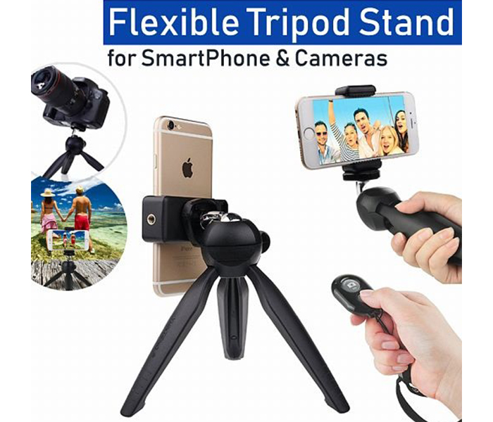 Mini Flexible Tripod Stand with Phone Holder Clip & Ball Head, XH228 - Zoom Image 1