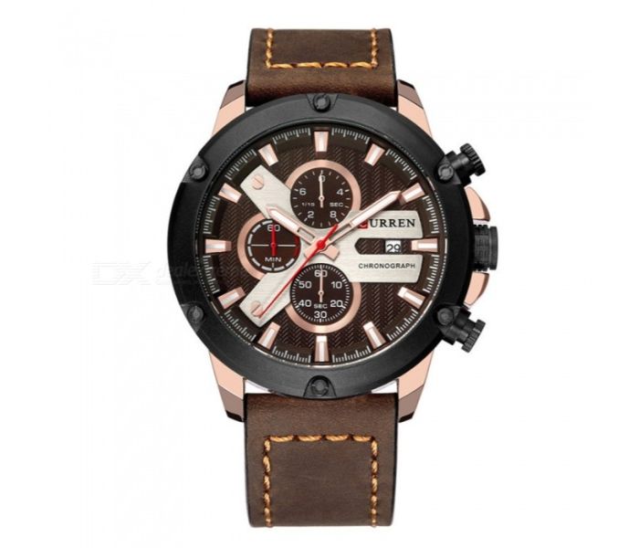 Curren 8308 Fashion Quartz Watch For Men Coffee and Rose Gold - Zoom Image 2