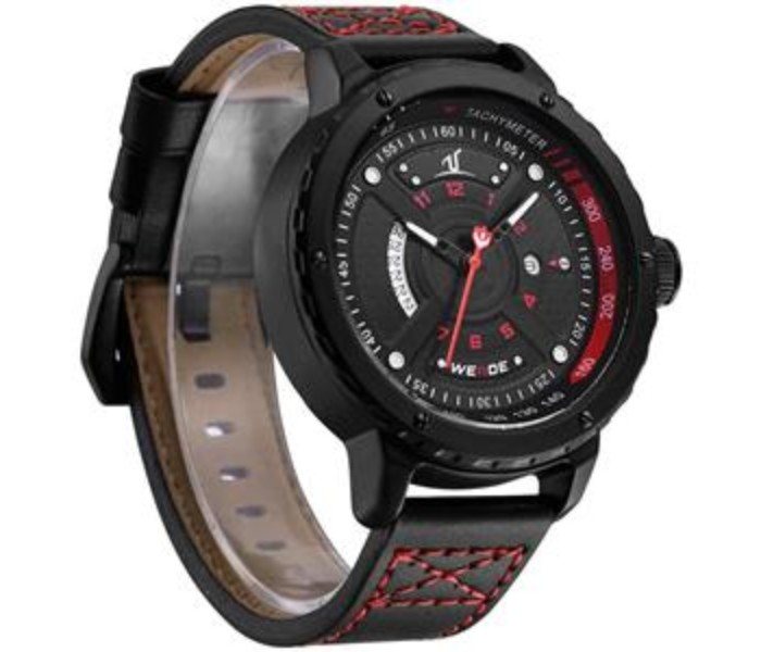 Weide UV 1609LB Mens Analog and Complete Calendar Watch Black and Red - Zoom Image 2