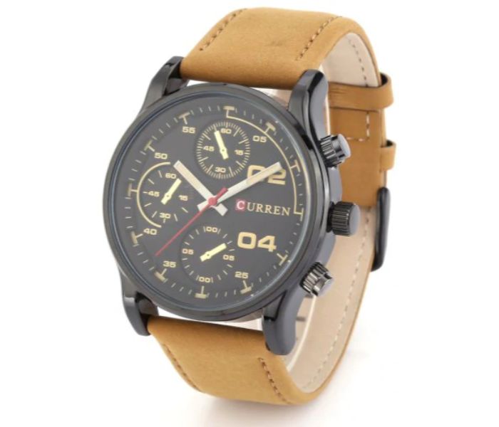 Curren 8207 Casual Analog Quartz Watch For Men Black And Brown - Zoom Image 1