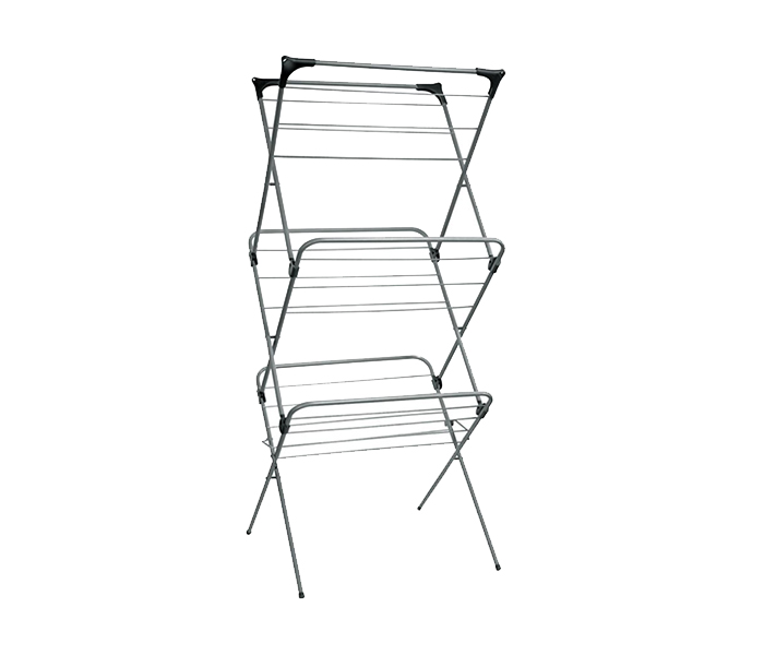 Royalford RFU9025 3-Tier Cloth Dryer Rack - 15 Meter, Black & Grey - Zoom Image