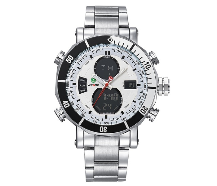 Weide WH-5203MB Analog and LCD Digital Watch Silver and White - Zoom Image 1