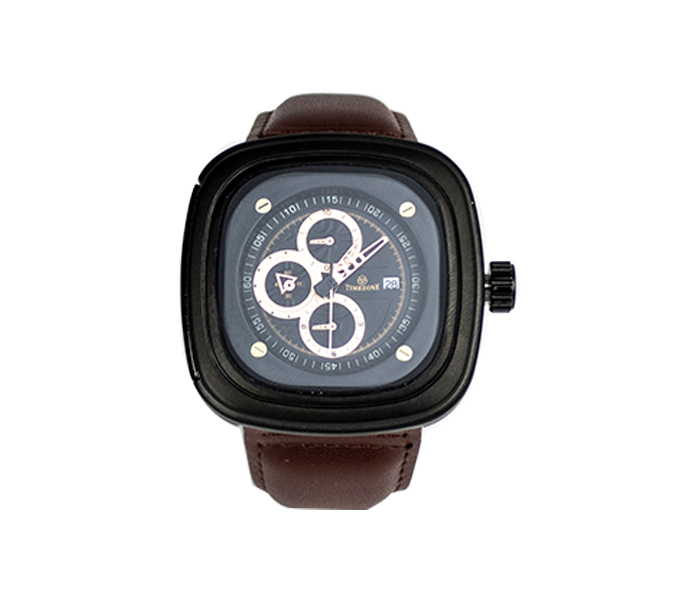 Timezone Strap Watch for Men - BLACK - Zoom Image 1