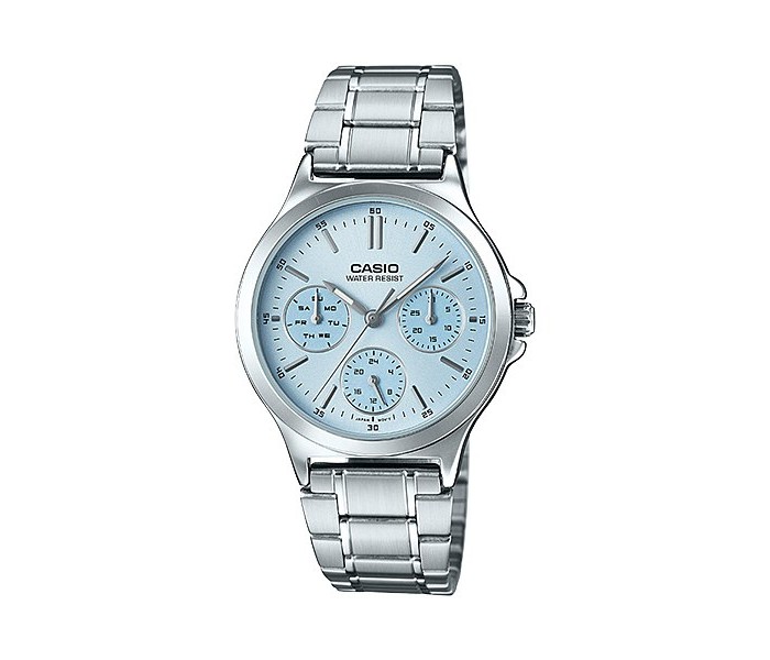 Casio LTPV-300D-2ADF Womens Analog Watch Silver and Blue - Zoom Image