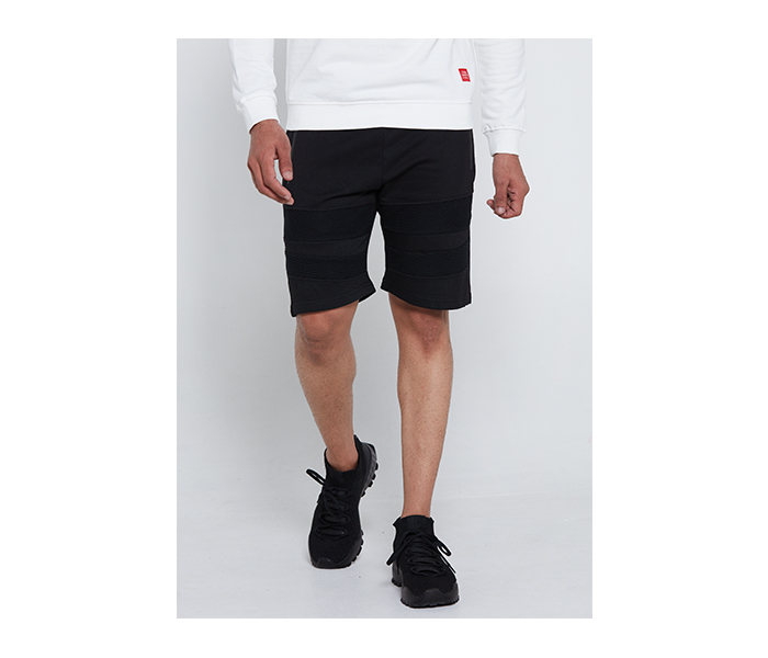 Lynk LY10017 Slim Fit Biker Design Strechable Short For Men M - Black - Zoom Image 1