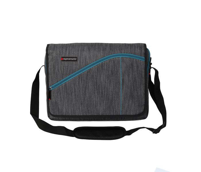 Promate Ascend1-MB 15.6 inch Messenger Bag with Multiple Storage Options, Grey - Zoom Image 6