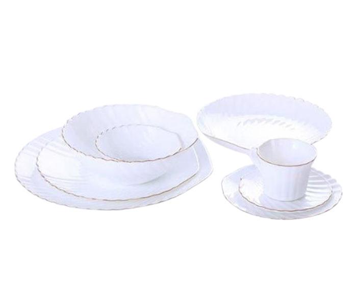 Royalford RF8311 Opal Ware Shell Shape Dinner Set with Gloden Rim - 40 Pieces - Zoom Image