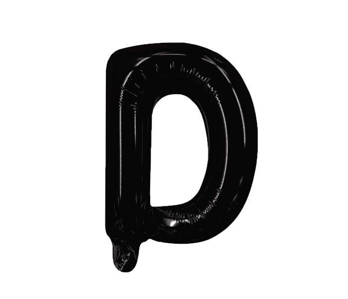 Party Time D-BK-803379 Letter D 16 Inch Foil Balloon Black - Zoom Image