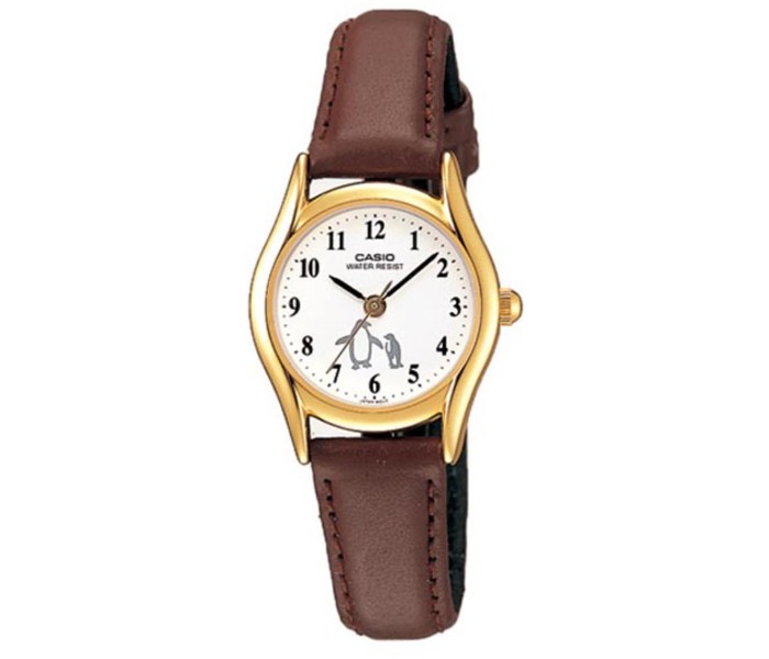 Casio LTP-1094Q-7B6DF Womens Analog Watch Brown and White - Zoom Image