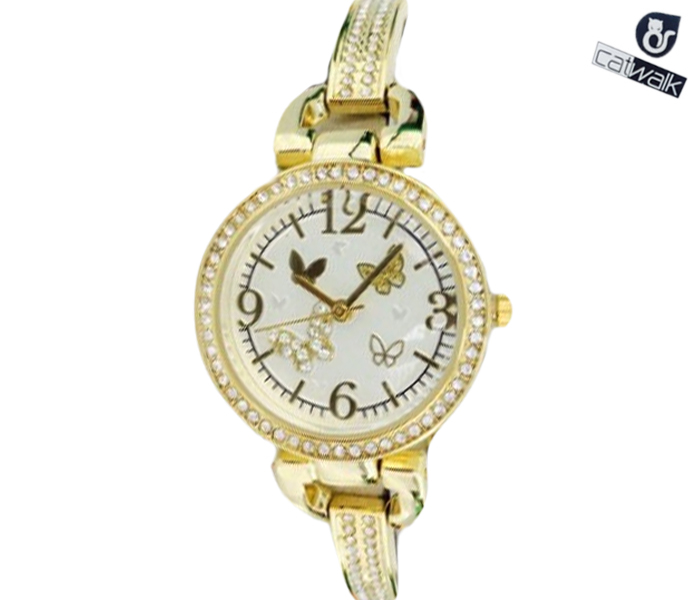 Catwalk CW-162 Genuine quality Fashionable Cz Watch For Women - Gold - Zoom Image