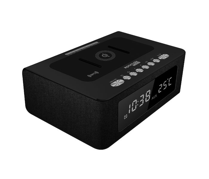 Promate Timebase-2 Multi-Function Stereo Wireless Speaker and Charging Station - Black - Zoom Image 8