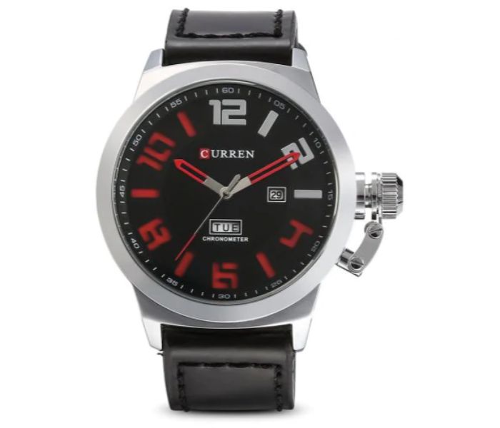 Curren 8270 Analog Quartz Watch For Men Black and Red - Zoom Image 1