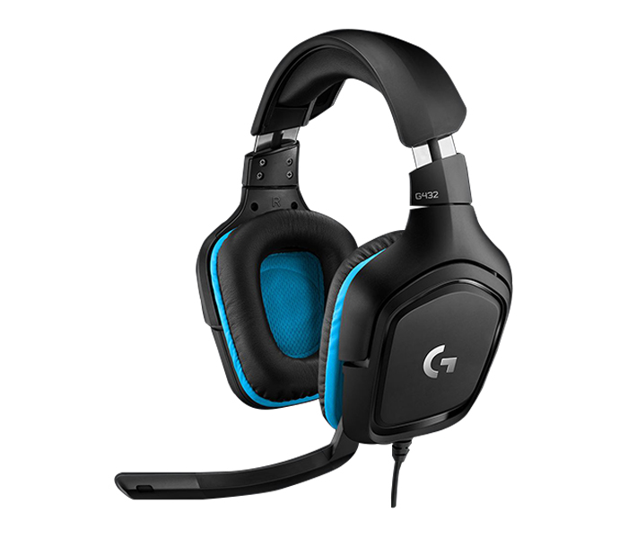 Logitech 981-000770 G432 7.1 Surround Sound Wired Gaming Headset - Blue & Black - Zoom Image 2