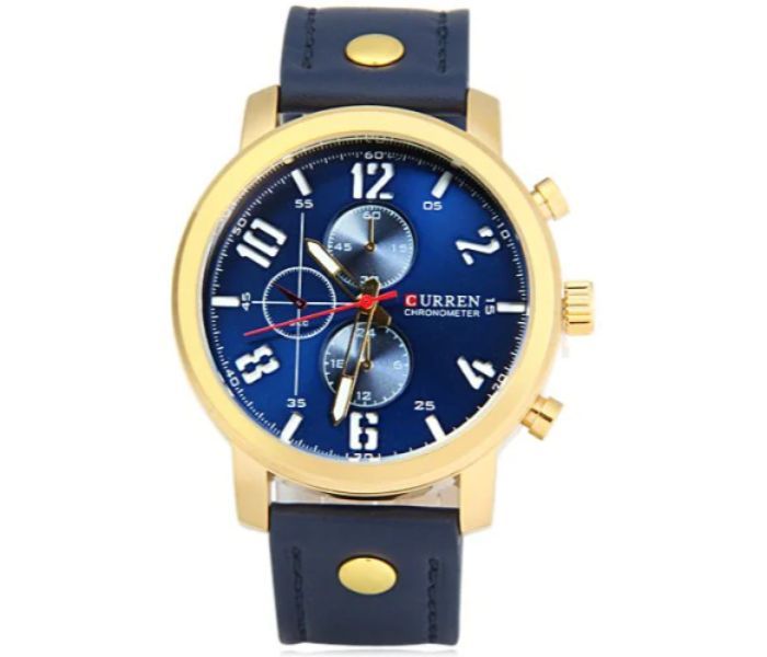 Curren 8192 Quartz Watch With Leather Band For Men Blue - Zoom Image 2