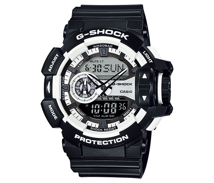 Casio G Shock GA-400-1ADR Mens Analog and Digital Watch Black and White - Zoom Image