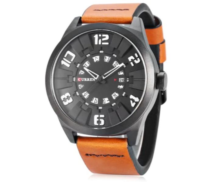 Curren 8258 Casual Quartz Watch For Men Orange And Black - Zoom Image 1