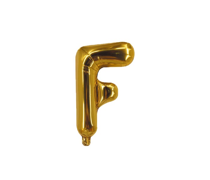 Party Time F-G-803409 Letter F 16 Inch Foil Balloon Gold - Zoom Image