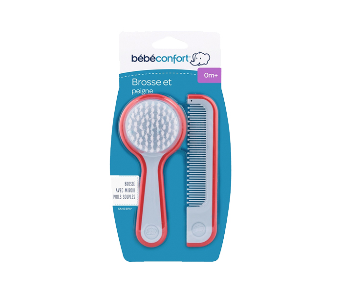 Bebe Confort 3106202200 Brush Mirror & Comb - Red & White - Zoom Image 1