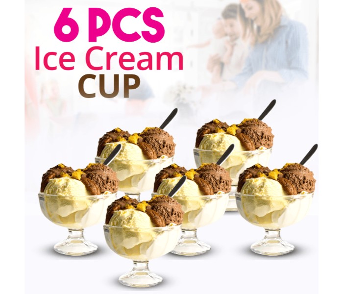 Taqdeer YN-850 Ice Cream Cup 6 Piece Set Clear - Zoom Image 2