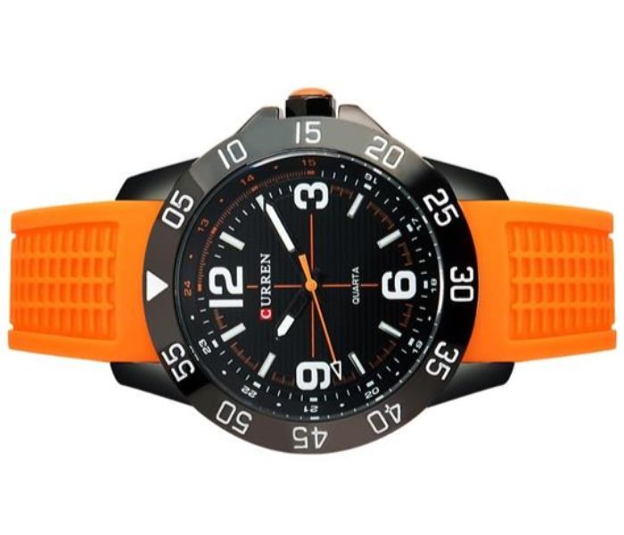 Curren 8181 Analog Quartz Watch For Men Orange And Black - Zoom Image 1