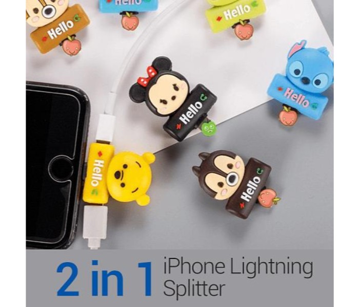 Cartoon Design Characters 2 in 1 iPhone Lightning Splitter CDLS21 Assorted - Zoom Image 4