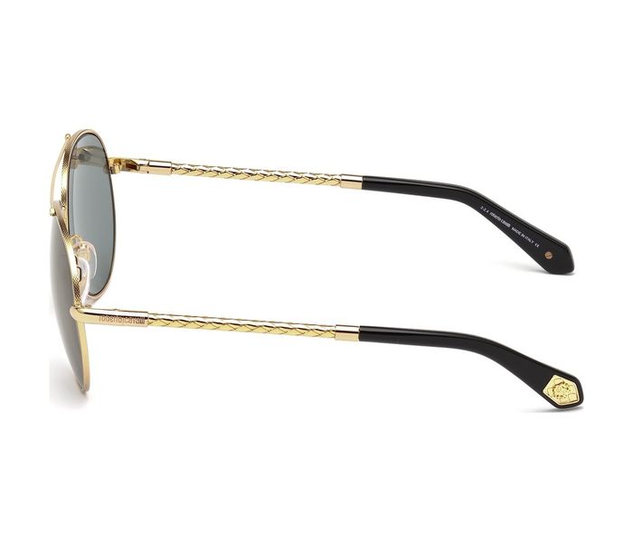 Roberto Cavalli RC958S 30G Aviator Shiny Endura Gold & Black Frame and Brown Mirror Shaded Mirrored Sunglasses for Women - Zoom Image 2