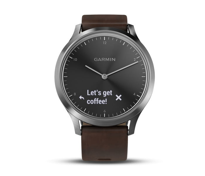 Garmin Vívomove HR Hybrid Smart Watch With Leather Band - Dark Brown - Zoom Image 5