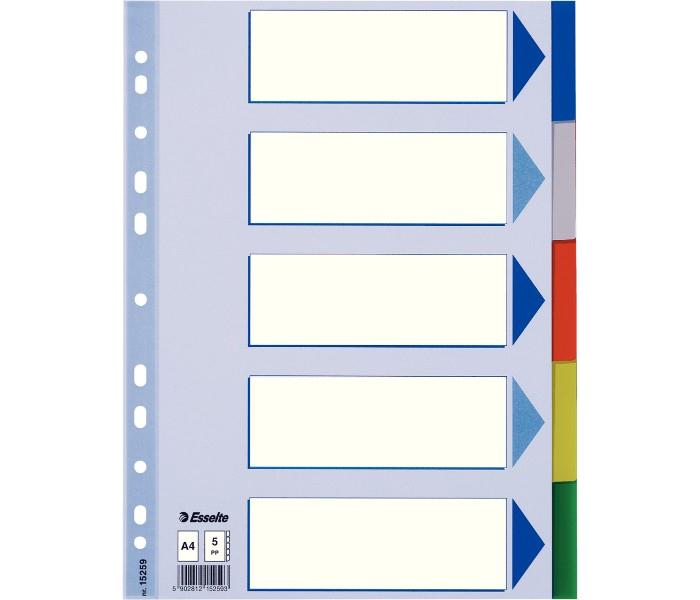 Esselte 15259 5-Tabs Divider Assorted - Zoom Image