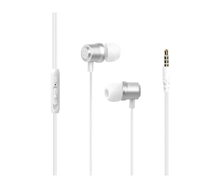 Promate Travi Dynamic In-Ear Stereo Earphones with In-Line Microphone - White - Zoom Image 7