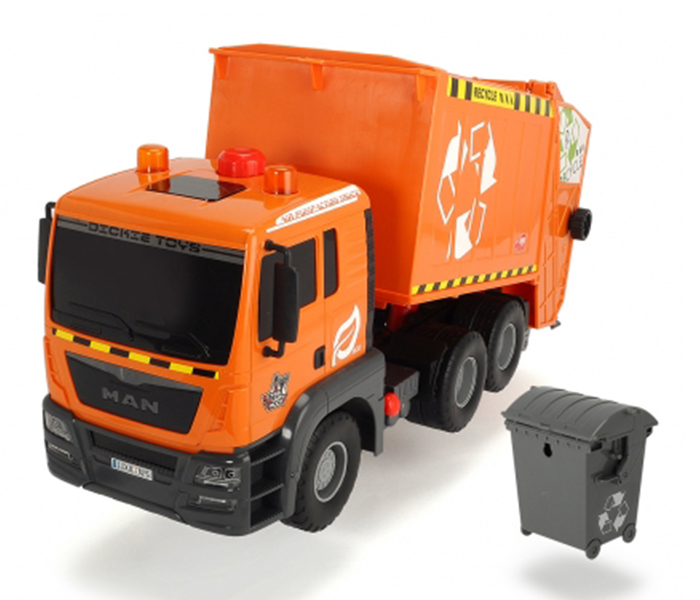 Dickie 203809000 55CM Pump Action Garbage Truck - Orange - Zoom Image 1