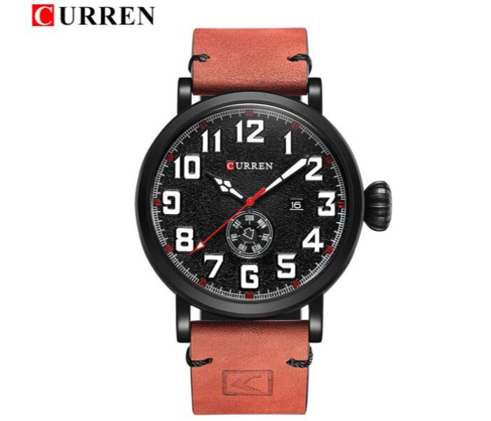 Curren 8232 Luxury Military Quartz Watch For Men Black And Brown - Zoom Image