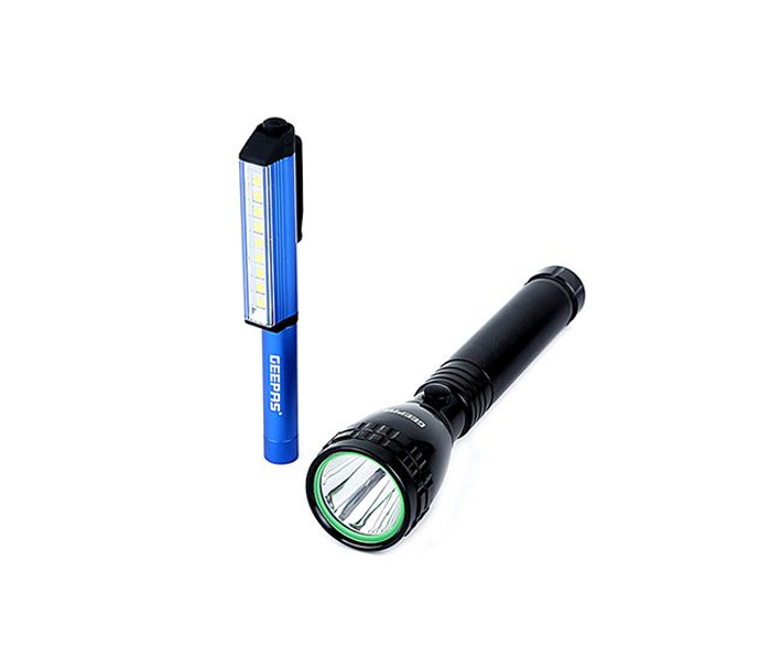 Geepas Torch GFL4647 2-in-1 Rechageabe LED Waterproof Flashlight - 236mm - Zoom Image 3